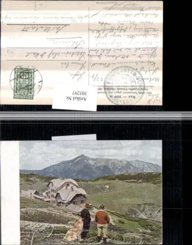 305297,Rax Otto-Schutzhaus Berghütte geg. Schneeberg Bergkulisse b. Reichenau Bernhardiner Hund
