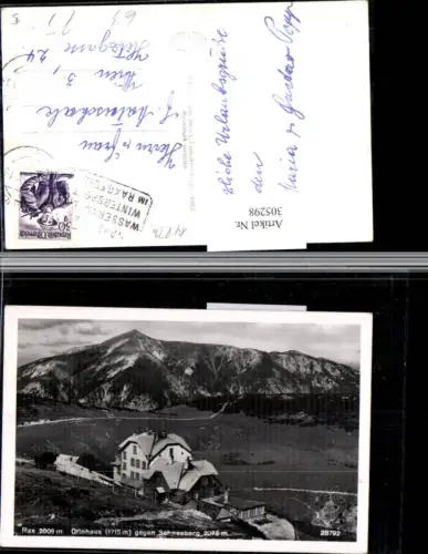 305298,Rax Ottohaus Berghütte geg. Schneeberg Bergkulisse b. Reichenau