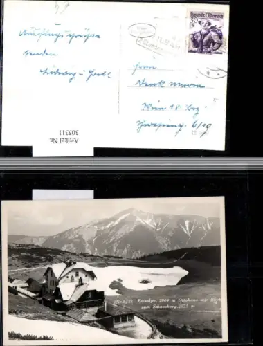 305311,Raxalpe Ottohaus Berghütte m. Blick zum Schneeberg Bergkulisse b. Reichenau