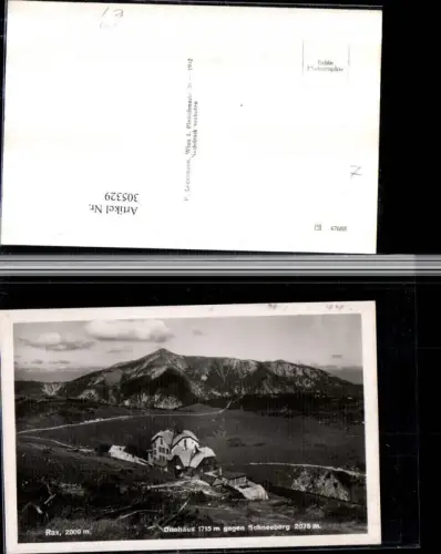 305329,Rax Ottohaus Berghütte geg. Schneeberg b. Reichenau Bergkulisse