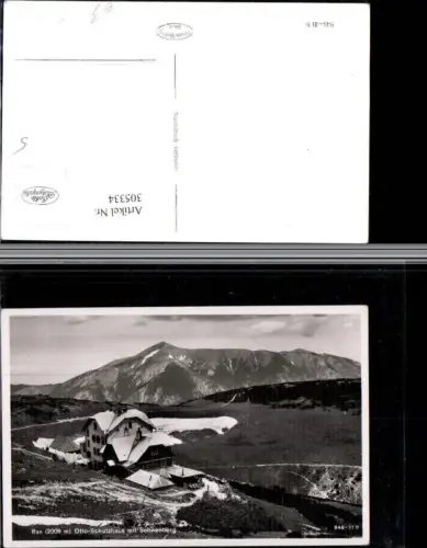 305334,Rax Otto-Schutzhaus Berghütte m. Schneeberg b. Reichenau Bergkulisse