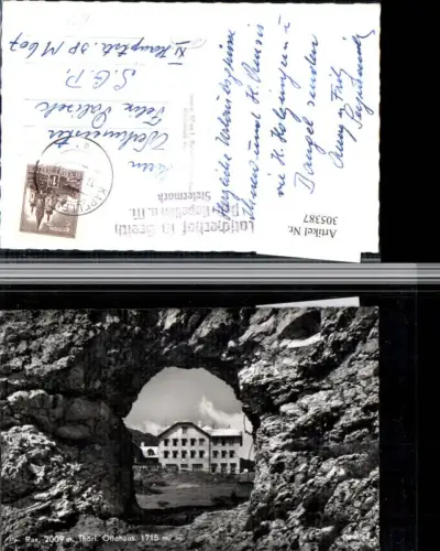305387,Rax Törl Durchblick zum Ottohaus Berghütte b. Reichenau Stempel Latscherhof in Greith