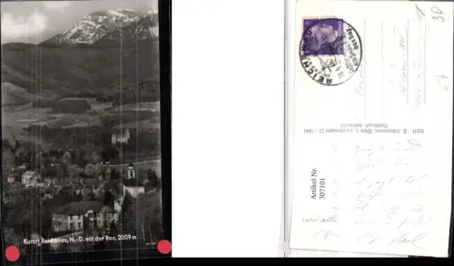 307101,Reichenau Teilansicht Kirche m. Rax Bergkulisse