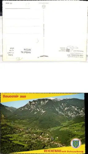 307254,Reichenau an d. Rax Totale m. Schneeberg Bergkulisse pub Alpine Luftbild 62001