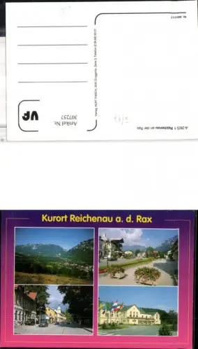 307257,Reichenau an d. Rax Totale Straßenansicht Hotel Mehrbildkarte