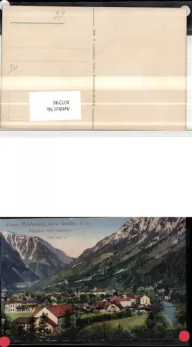 307296,Reichenau Teilansicht m. Pension Oberndorfer geg. Rax Bergkulisse