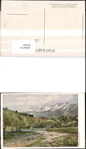 307307,Künstler AK Hugo Darnaut Reichenau Raxalpe Bergkulisse