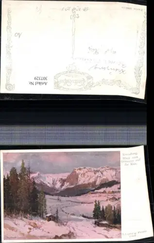307329,Künstler AK K. L. Prinz Kreuzberg b. Breitenstein Rax Bergkulisse Winterbild pub B.K.W.I. 286euro10