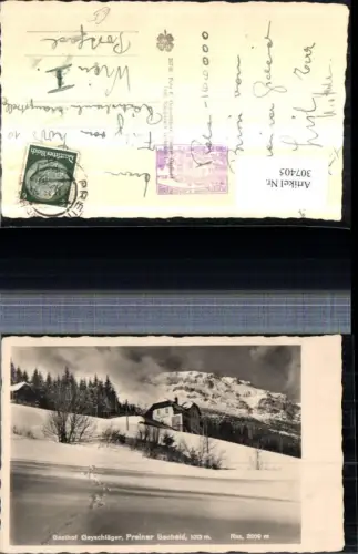 307405,Preiner Gscheid Gasthof Geyschläger b. Prein m. Rax Bergkulisse Winterbild