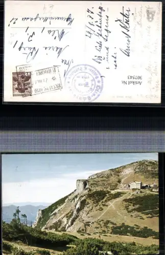 307543,Rax Otto-Schutzhaus Berghütte geg. Jakobskogel b. Reichenau Kastenstempel Hirschwang