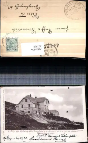 307560,Gruß vom Erzherzog Otto-Schutzhaus Berghütte auf d. Rax b. Reichenau