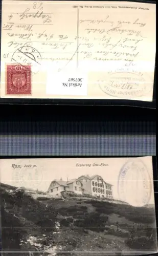 307567,Rax Erzherzog Otto-Haus Berghütte b. Reichenau pub Sperling 3373