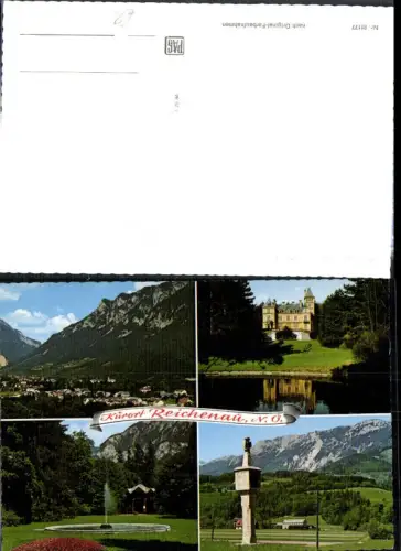 308619,Reichenau an d. Rax Totale Schloss Wartholz Springbrunnen Bildstock Mehrbildkarte