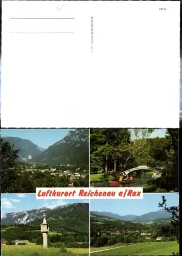 308623,Reichenau an d. Rax Totale Bildstock Brücke Ruderboote Mehrbildkarte