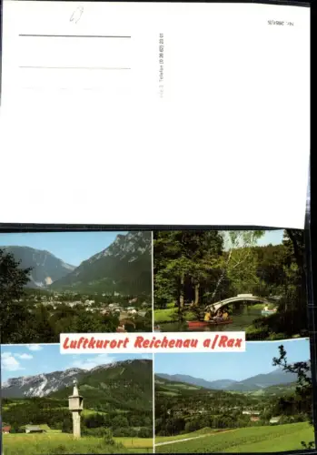 308624,Reichenau an d. Rax Totale Bildstock Brücke Ruderboote Mehrbildkarte