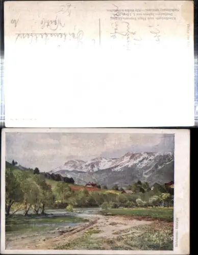 308652,Künstler AK Hugo Darnaut Reichenau an d. Rax Raxalpe Bergkulisse