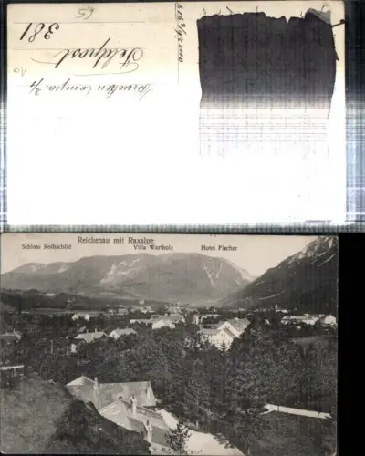 308659,Reichenau an d. Rax Totale m. Schloss Villa Wartholz Hotel Fischer Bergkulisse