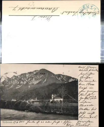 308676,Reichenau an d. Rax Teilansicht Kirche Bergkulisse pub B.K.W.I. 1207