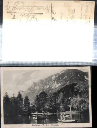 308687,Reichenau an d. Rax Kurteich Ruderboote Bergkulisse