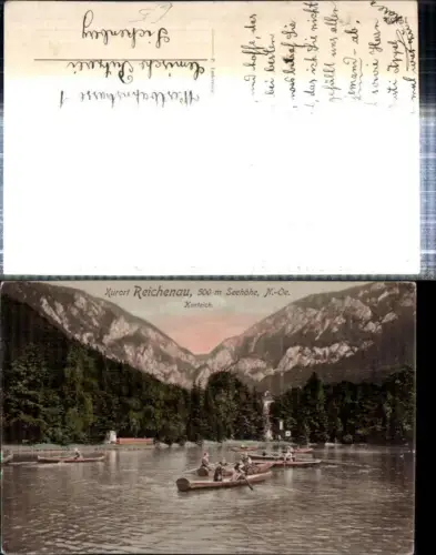 308699,Reichenau an d. Rax Kurteich Ruderboote Bergkulisse