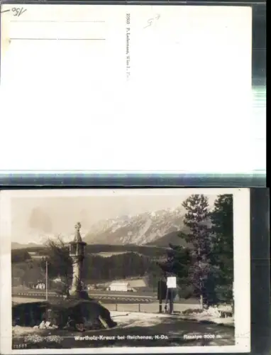 308707,Reichenau an d. Rax Wartholz-Kreuz Bildstock m. Raxalpe Bergkulisse
