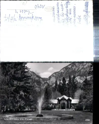 308803,Reichenau an d. Rax Kurpark Kurhaus Springbrunnen