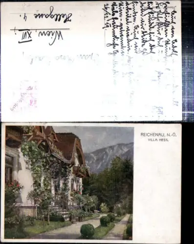 308808,Künstler AK Reichenau an d. Rax Villa Hess