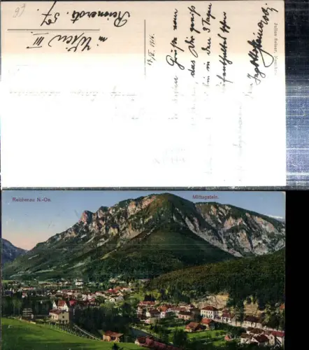308847,Reichenau an d. Rax Totale m. Mittagstein Bergkulisse