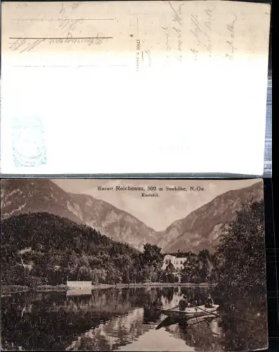 308920,Reichenau an d. Rax Kurteich Kurhaus Ruderboot Bergkulisse