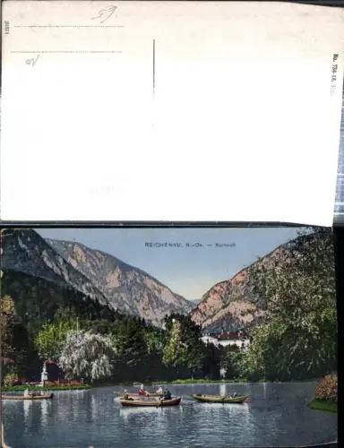 308925,Reichenau an d. Rax Kurteich Ruderboote Bergkulisse