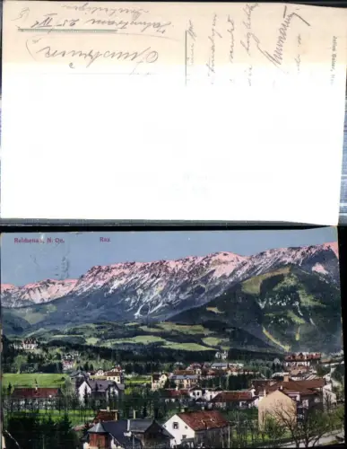 308946,Reichenau an d. Rax Teilansicht geg. Rax Bergkulisse