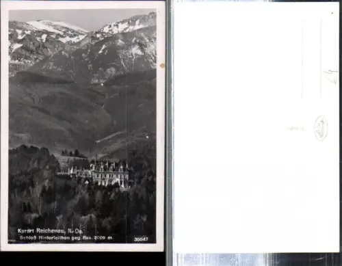 308974,Reichenau an d. Rax Schloss Hinterleithen geg. Rax Bergkulisse
