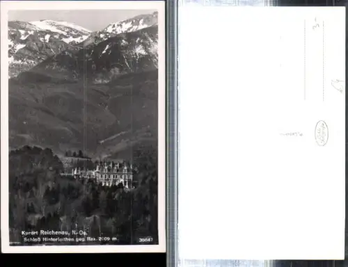 308975,Reichenau an d. Rax Schloss Hinterleithen geg. Rax Bergkulisse