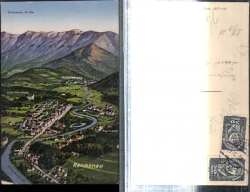 308983,Reichenau an d. Rax Totale m. Hirschwang geg. Raxalpe Bergkulisse