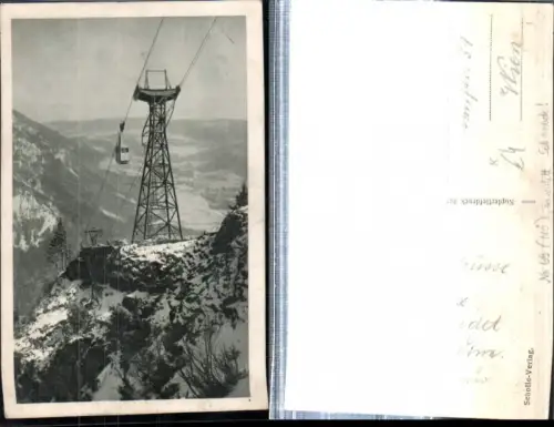 309016,Künstler AK Raxbahn Seilbahn b. Reichenau Stütze 3 Winterbild