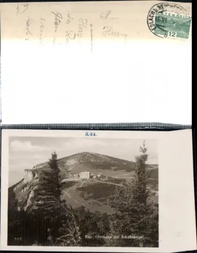 309166,Rax Blick zum Ottohaus Berghütte m. Jakobskogel b. Reichenau