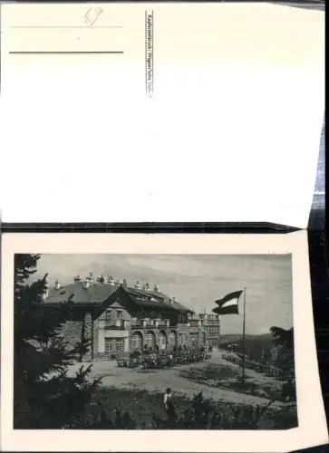 309380,Raxbahn Bergstation b. Reichenau Terrasse Fahne Flagge