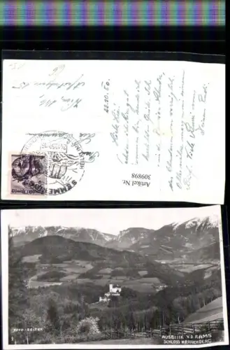 309898,Ausblick von d. Rams Schloss Burg Kranichberg b. Gloggnitz Bergkulisse