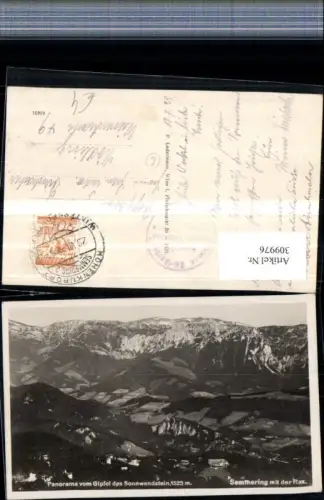 309976,Semmering Totale vom Sonnwendstein geg. Rax Bergkulisse