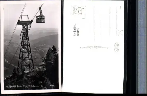 310190,Raxbahn Seilbahn Stütze 3 geg. Reichenau