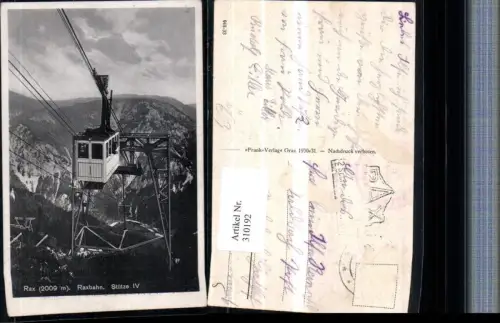310192,Rax Raxbahn Seilbahn b. Reichenau Stütze 4 Bergkulisse