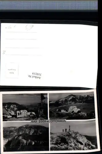 310219,Rax Ottohaus Berghütte b. Reichenau Bergkulisse Mehrbildkarte