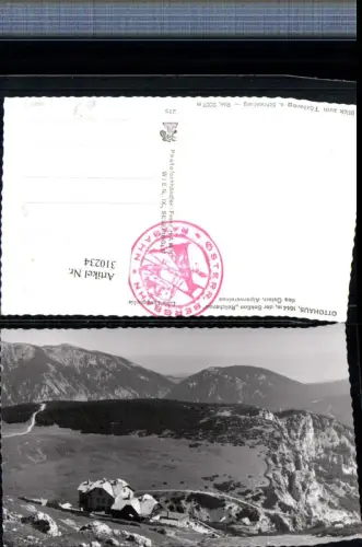 310234,Rax Ottohaus Berghütte b. Reichenau Törlweg Schneeberg Bergkulisse