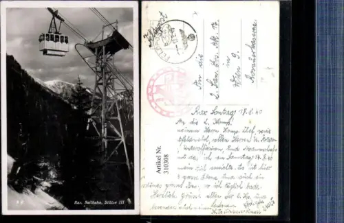 310308,Rax Seilbahn b. Reichenau Bergkulisse Feldpost an 3. Landwehrersatzabteilung 17