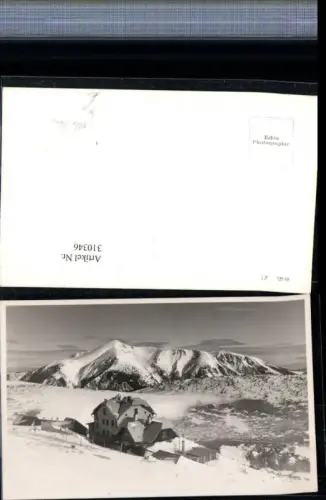 310346,Foto AK Rax Ottohaus Berghütte b. Reichenau Bergkulisse Winterbild