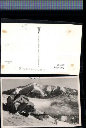 310392,Rax Ottohaus Berghütte b. Reichenau Bergkulisse Winterbild