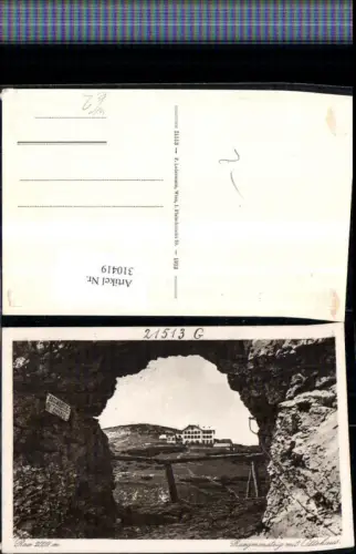 310419,Rax Raxgmoasteig Durchblick zum Ottohaus Berghütte b. Reichenau