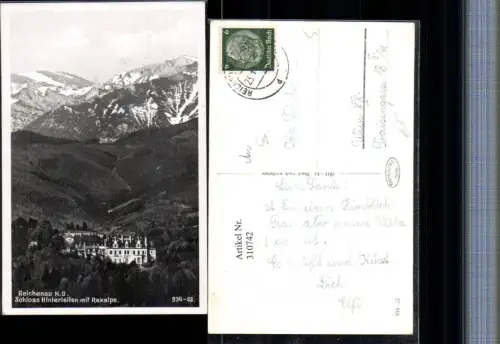 310742,Reichenau an d. Rax Schloss Hinterleiten m. Raxalpe Bergkulisse