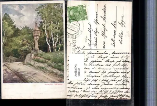 310743,Künstler AK Hugo Darnaut Reichenau an d. Rax Wartkreuz Bildstock
