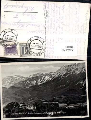 310813,Reichenau an d. Rax Rothschild'sche Stiftung m. Raxalpe Bergkulisse